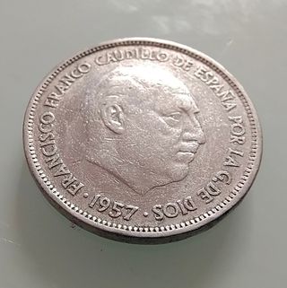 Moneda 25 Pesetas Franco 1957 Estrella *S