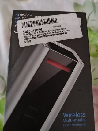 Tastiera Laser Wireless nero e Argento