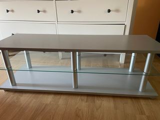 Mesa baja salón 3 baldas cristal