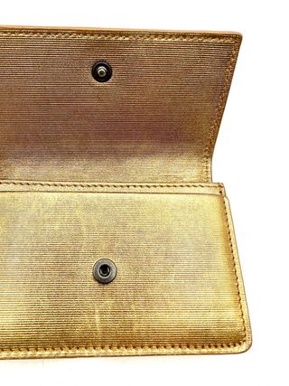 Monedero Bottega Veneta Dorado Tejido