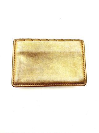 Monedero Bottega Veneta Dorado Tejido