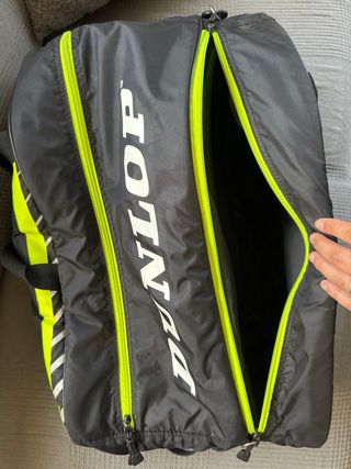 Mochila de pádel Dunlop negra y flúor
