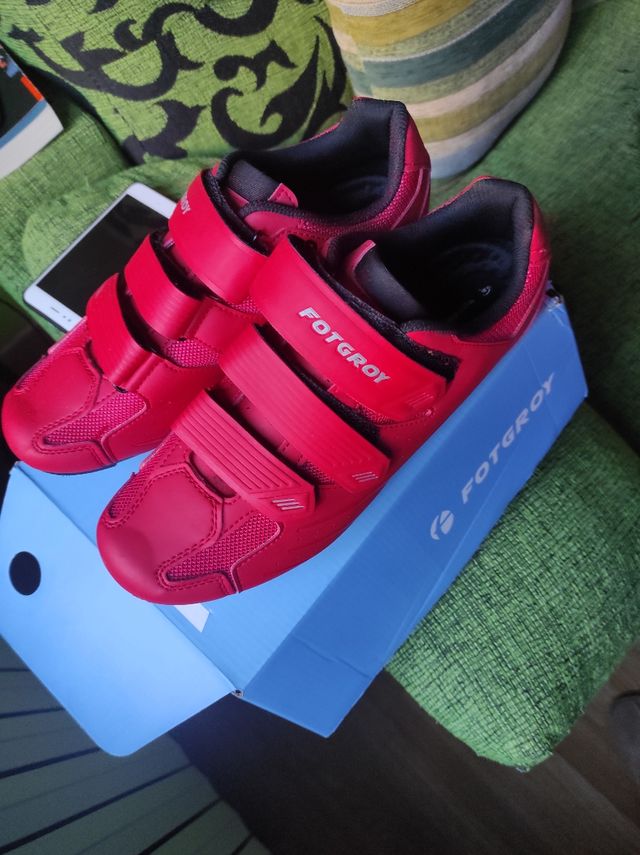 Zapatillas Ciclismo Carretera Talla 42 Roja