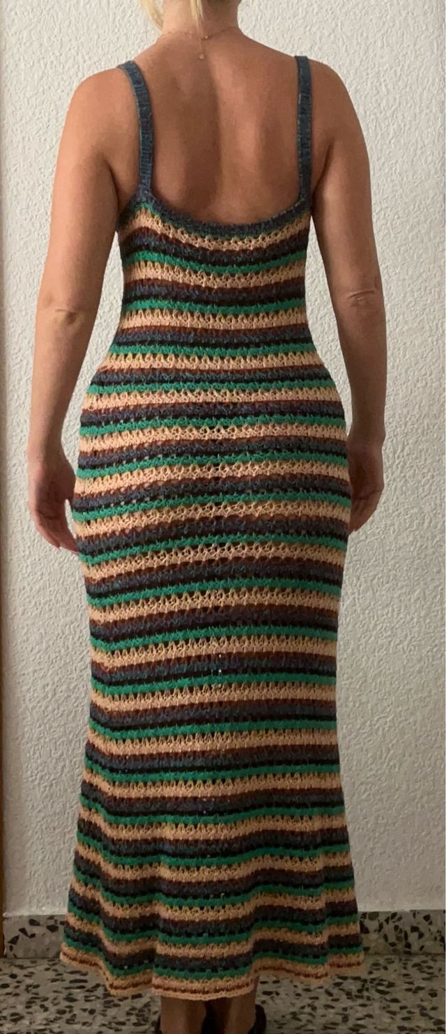 Vestido largo crochet Zara rayas