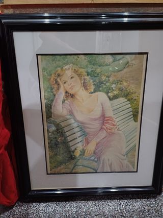 Cuadro elegante mujer sentada