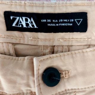 Pantalón Chino Zara Talla S Beige 
