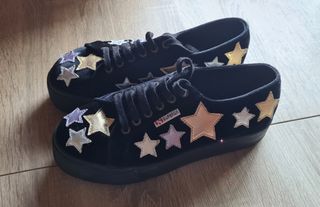 Zapatillas Superga terciopelo estrellas