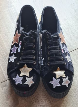 Zapatillas Superga terciopelo estrellas