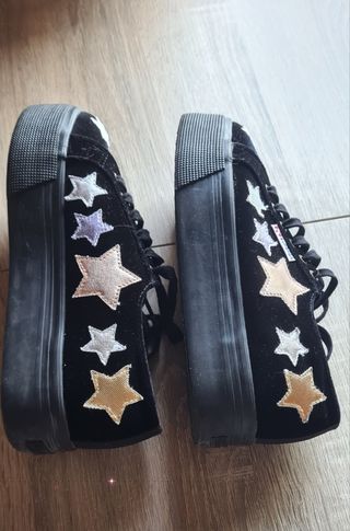 Zapatillas Superga terciopelo estrellas