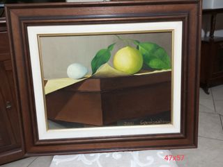 Quadro con limone e uovo