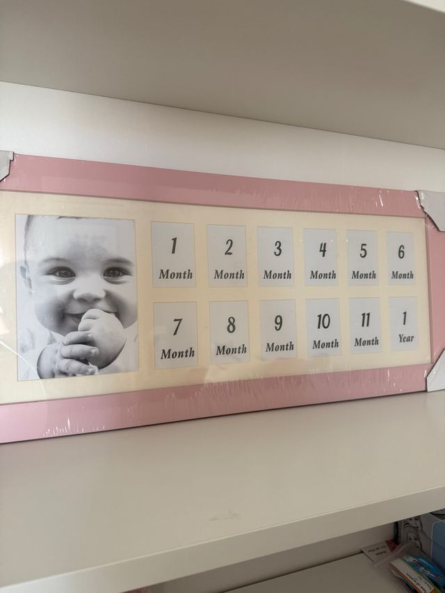 Marco fotos meses bebé rosa