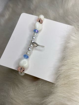Pulsera Corazón Perla y Cristal