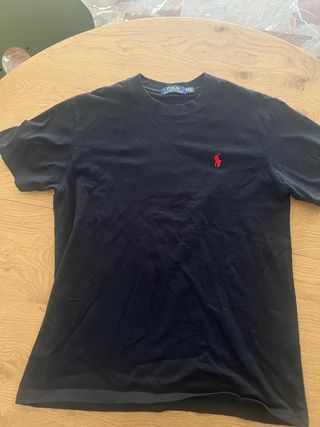 Camiseta Polo Ralph Lauren negra logo rojo