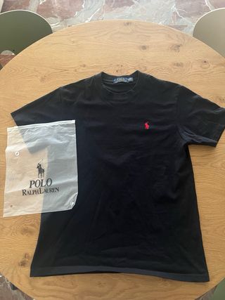 Camiseta Polo Ralph Lauren negra logo rojo