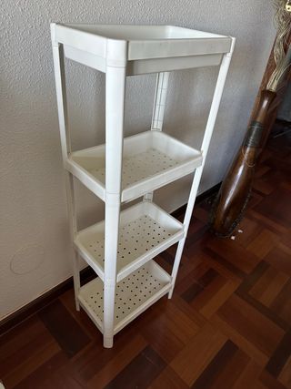Estante organizador de plástico blanco