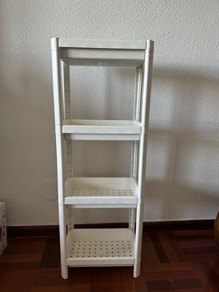 Estante organizador de plástico blanco