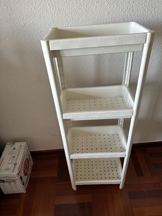 Estante organizador de plástico blanco