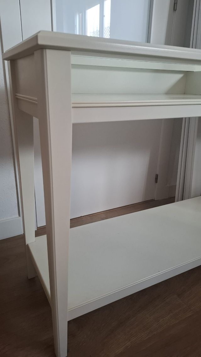 Mesa consola Ikea cristal y madera