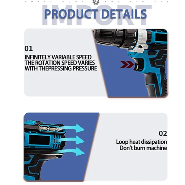 Taladro Inalámbrico 21V + Accesorios