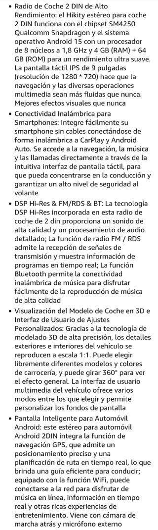 Radio Universal Android 15 2DIN 9" QLED – Hikity.