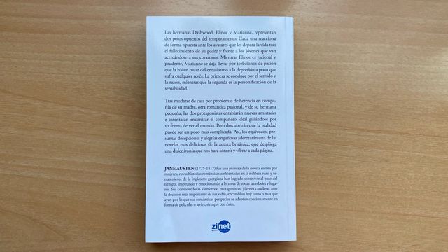 Libro Sentido y Sensibilidad de Jane Austen