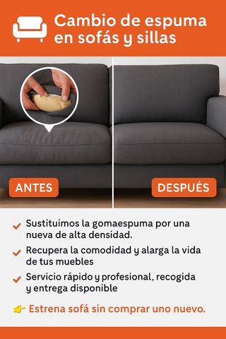 Cambio de espuma para sofás y sillas