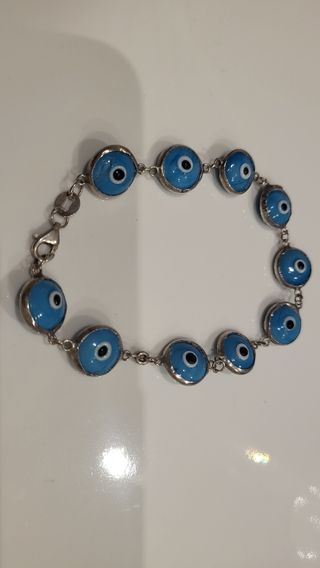 Pulsera Plata Ley 925 Ojo Turco Auténtica