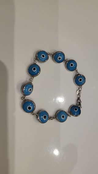 Pulsera Plata Ley 925 Ojo Turco Auténtica