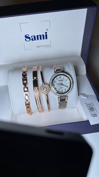 Set Sami Reloj y 3 Pulseras Acero