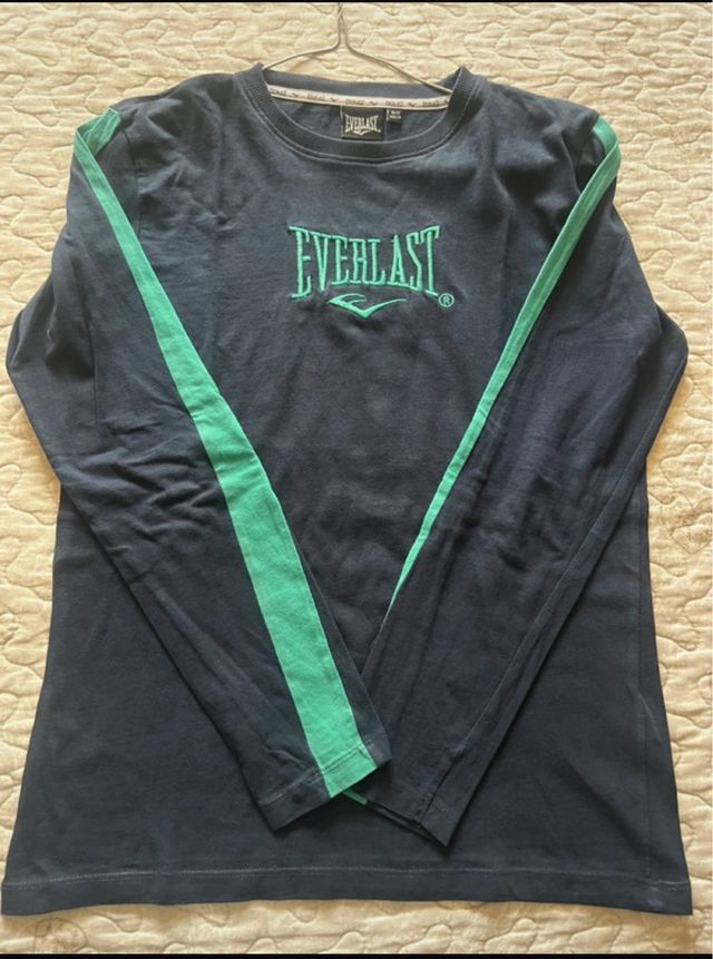 Maglia Everlast bambino blu con strisce verdi