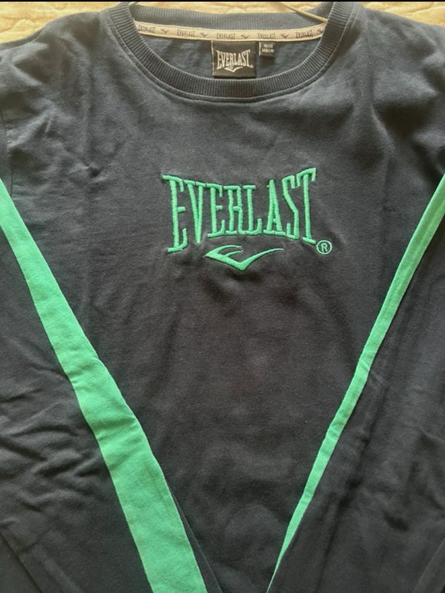 Maglia Everlast bambino blu con strisce verdi