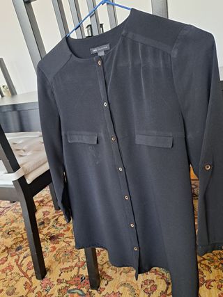 Camisa negra Mango manga tres cuartos