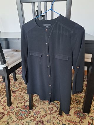 Camisa negra Mango manga tres cuartos