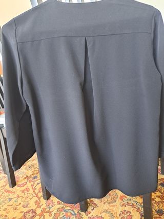 Camisa negra Mango manga tres cuartos