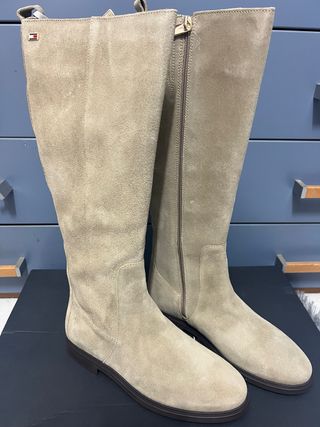 Stivali lunghi scamosciati Tommy Hilfiger beige
