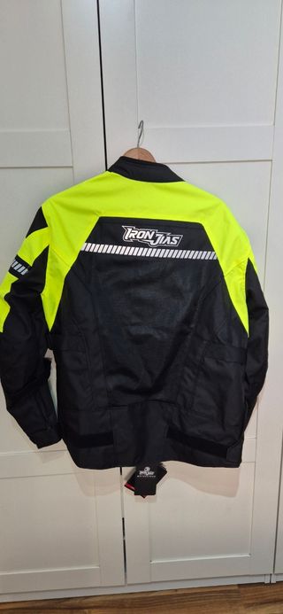 Chaqueta Moto Verano Negra y Flúor, IRON JIAS 