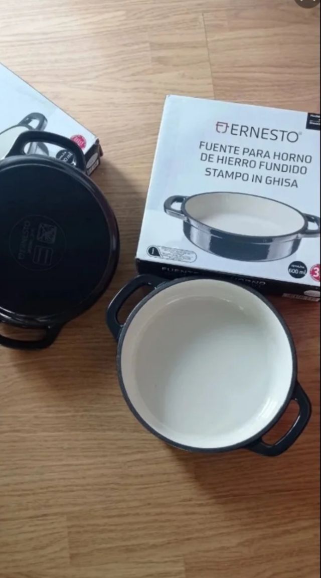 Pack 2 Fuentes Horno Hierro Fundido Rojas y negras