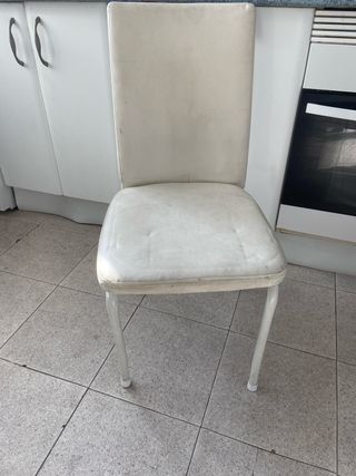 2 Sillas Cocina Beige/Blanco