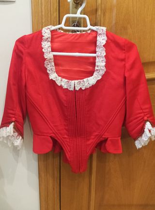 Corpiño de fallera rojo con encaje