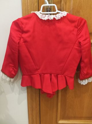 Corpiño de fallera rojo con encaje