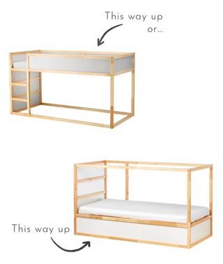 Cama alta Ikea Kura madera
