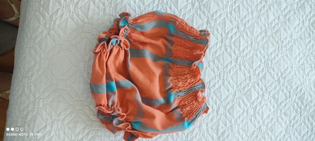 Vestido bebé 24 meses cuadros naranja