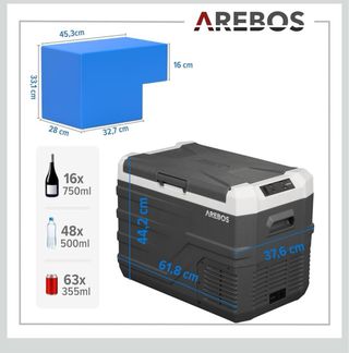 Nevera portátil Arebos 35L APP 12/24V/230V
