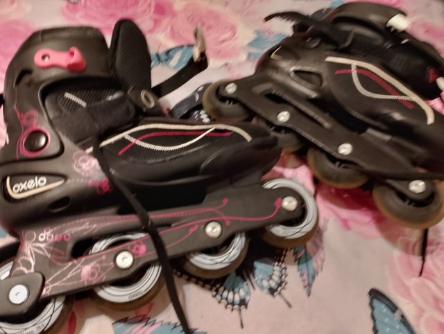 Pattini a rotelle Oxelo neri + protezione