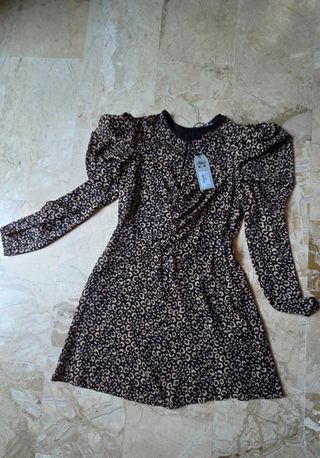 Vestito corto stampa leopardata Akè