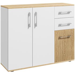 Aparador blanco y madera