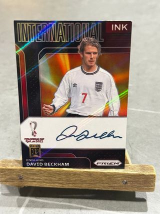 Card autografata David Beckham Panini Prizm signat