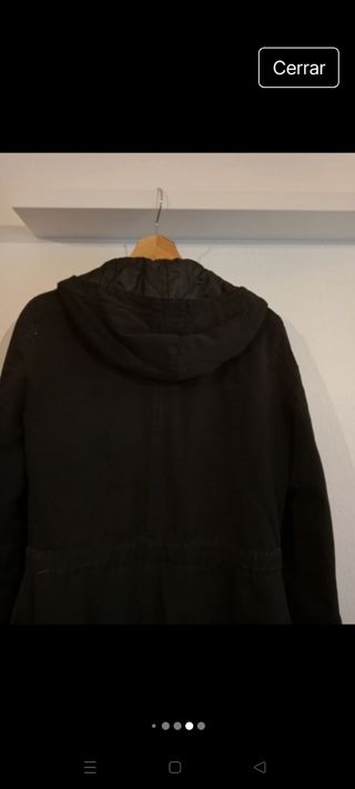 Chaqueton largo Bershka negra Talla M