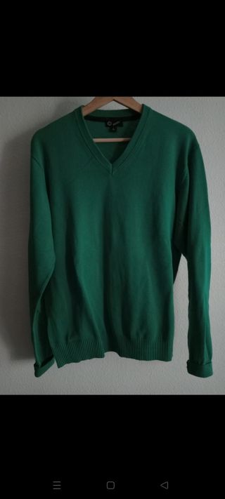 Jersey Hosiery verde cuello pico Talla L