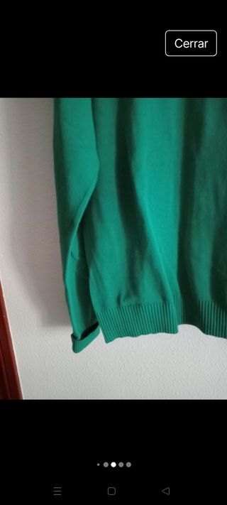 Jersey Hosiery verde cuello pico Talla L